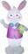 7' Gemmy Airblown Inflatable Easter Bunny Pink Vest Holding Egg 44095